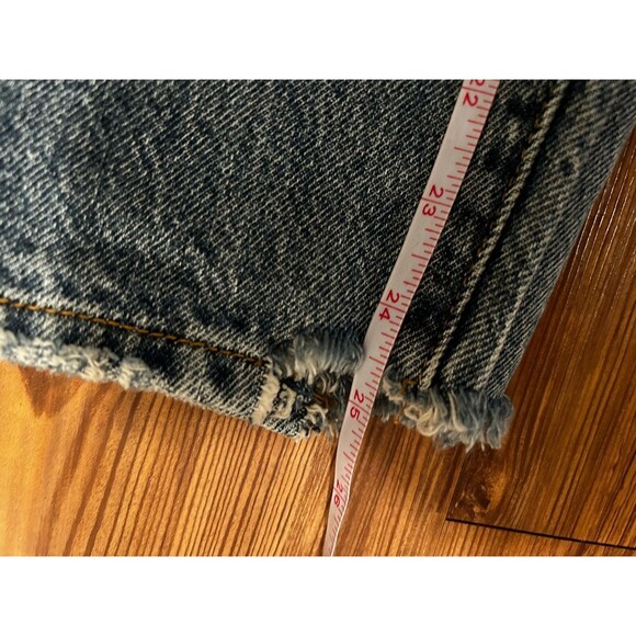 PacSun High Rise Distressed Straight Leg Jeans Size 24 Vintage Wash Y2K Grunge - Picture 4 of 4